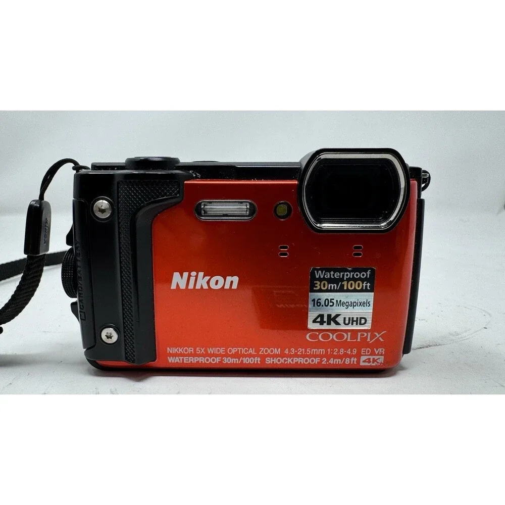Nikon COOLPIX W300 16MP Compact Digital Camera Orange For parts-Doesnt Power on